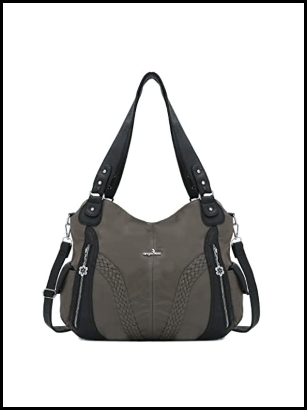 Washed PU Leather Hobo Shoulder Tote Bag Crossbody Satchel Handbag